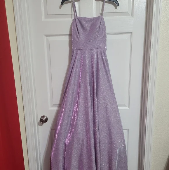 Purple Glitter Prom Dress
